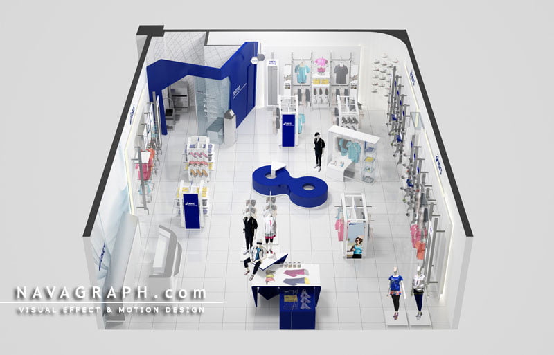 フォトリアルCG 建築パース ASICS 店内パース 002
