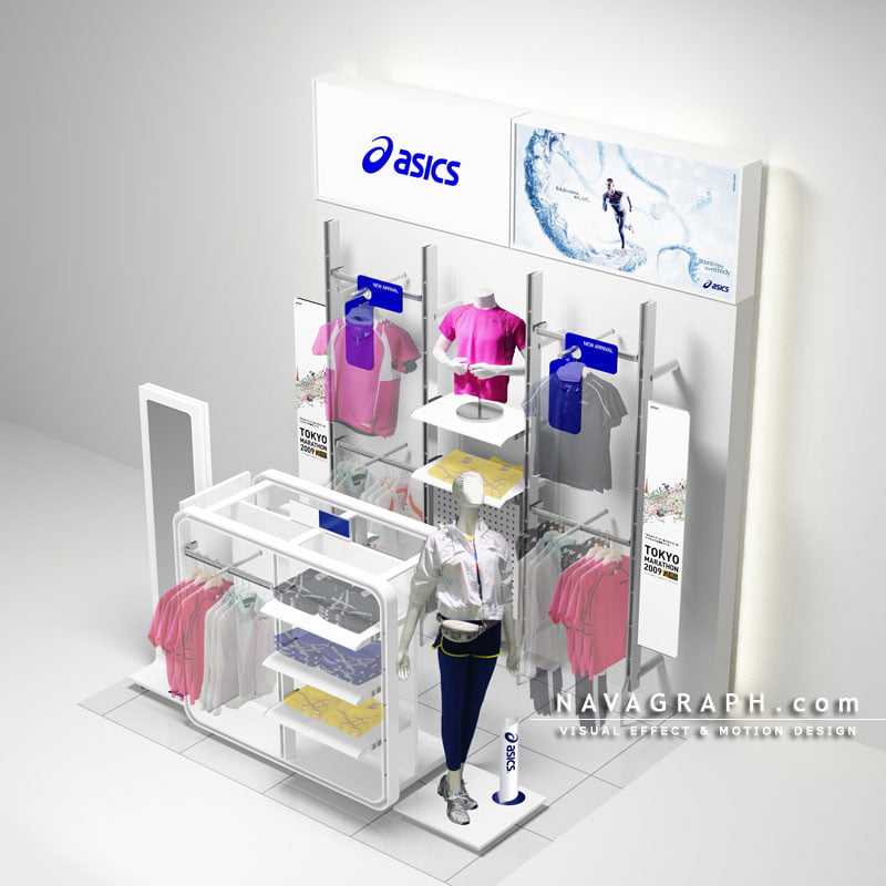 フォトリアルCG 建築パース ASICS 店内パース 004