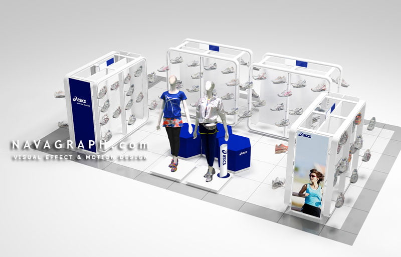 フォトリアルCG 建築パース ASICS 店内パース 005