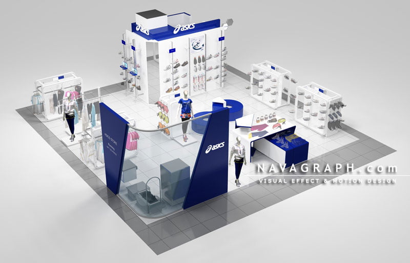 フォトリアルCG 建築パース ASICS 店内パース 011