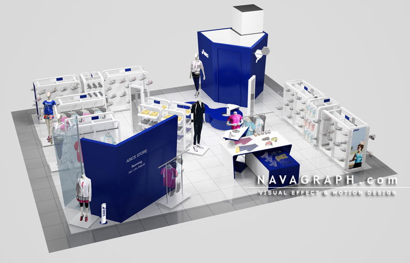 フォトリアルCG 建築パース ASICS 店内パース 012
