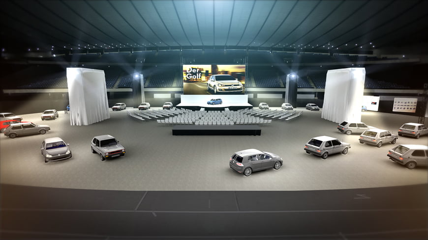 フォトリアルCG 建築パース Golf プライベートショー 展示会 03 white