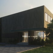 ハイパーリアル_hyperreal_hyper_real_CG_フォトリアル_プロダクト_レンダリング_建築パース_外観_ファサード_夕方_岡山県_津山市_デザイン