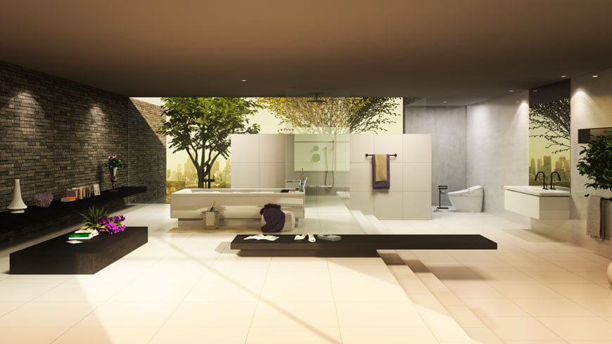 フォトリアルCG 建築パース INAX 時間経過 バスルーム アングル シミュレーション 03