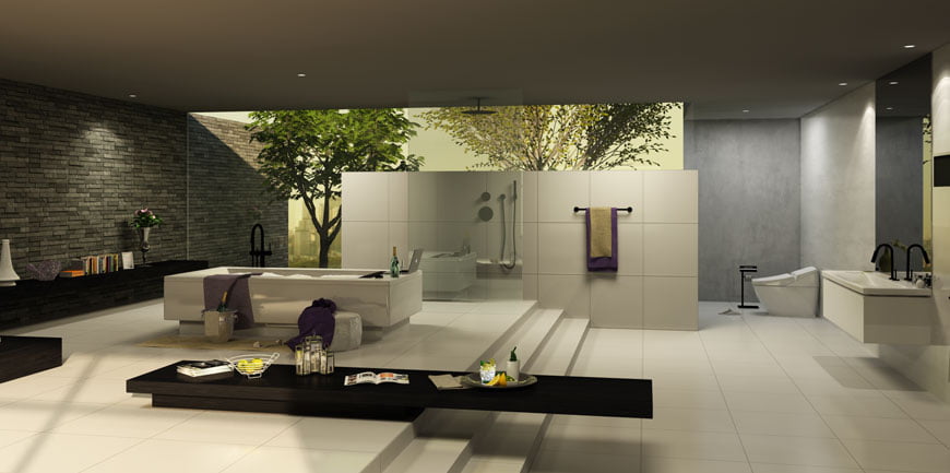 フォトリアルCG 建築パース INAX 時間経過 バスルーム アングル シミュレーション 04