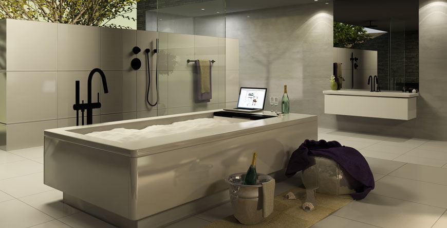 フォトリアルCG 建築パース INAX 時間経過 バスルーム アングル シミュレーション 07