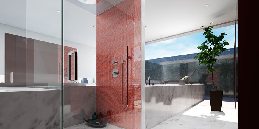 フォトリアルCG 建築パース INAX 時間経過 バスルーム アングル シミュレーション 08