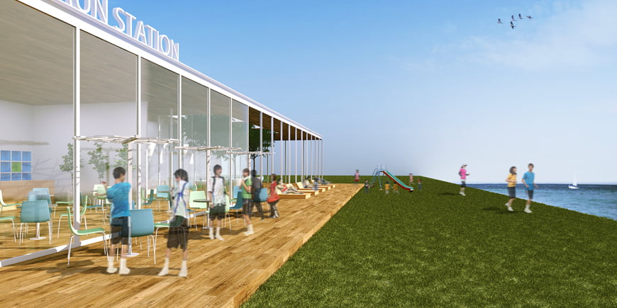 フォトリアルCG 建築パース 外観 RUNステーション 01