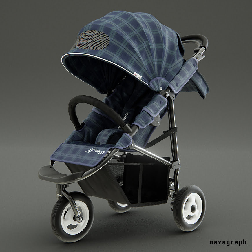 フォトリアルCG プロダクト CG airbuggy ベビーカー パース 01