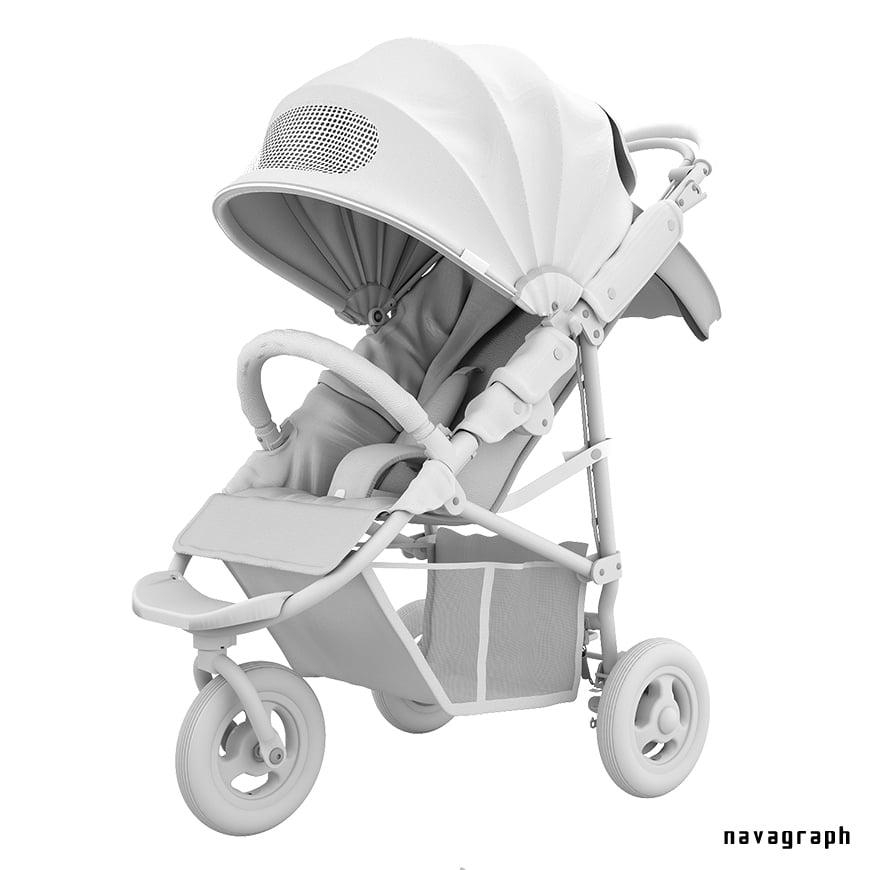 フォトリアルCG プロダクト CG airbuggy ベビーカー パース 02